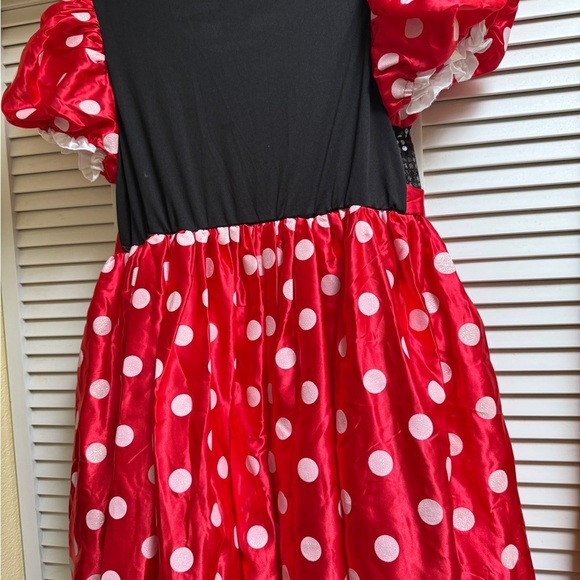 Disney Store Minnie Mouse Youth Sz L Black Sequin Red & White Polka Dot Costume - Picture 9 of 12